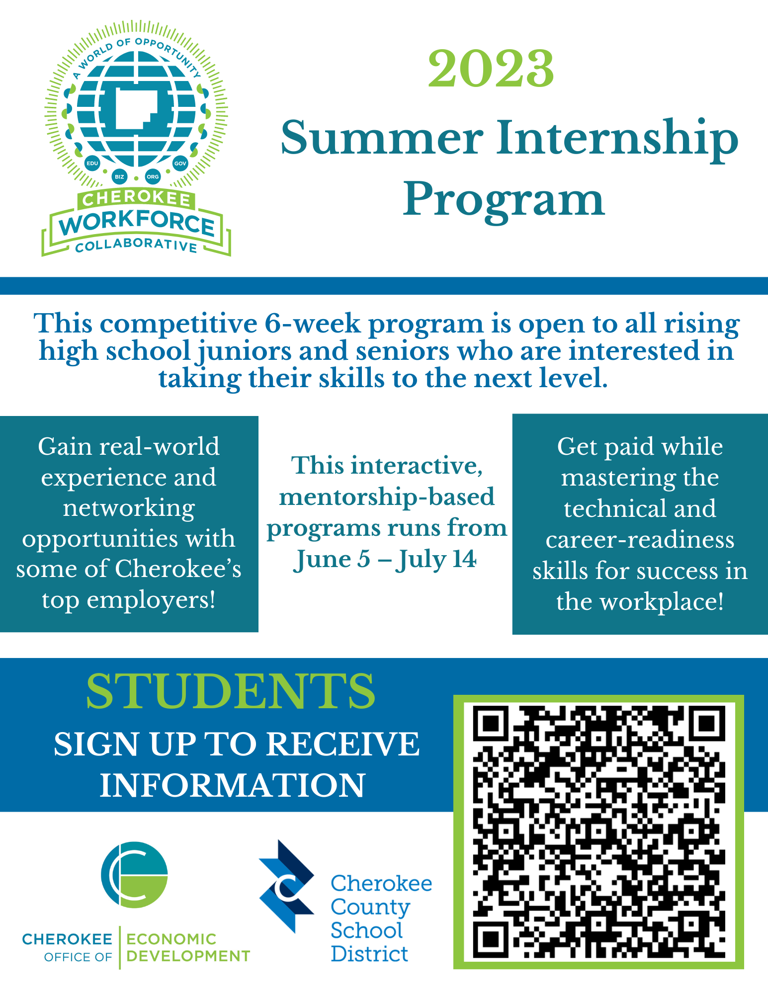 Cherokee Summer Internship Program · Cherokee Office of Economic